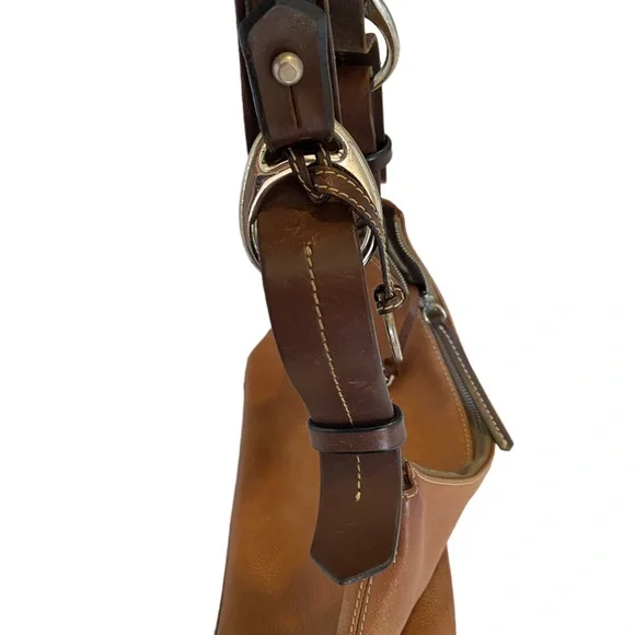 Dooney & Bourke 1975 Hobo Bag Baguette Purse Soft Leather Vintage Bohemian Brown - Picture 3 of 14